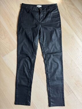 Gerard Darel Black coated stretch cotton cigarette jean